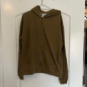 UO Olive Green Zip-Up Hoodie